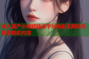 成人国产小视频精选平台精彩无限轻松畅享精彩内容