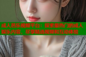成人芭乐视频平台：探索最热门的成人娱乐内容，尽享精选视频和互动体验